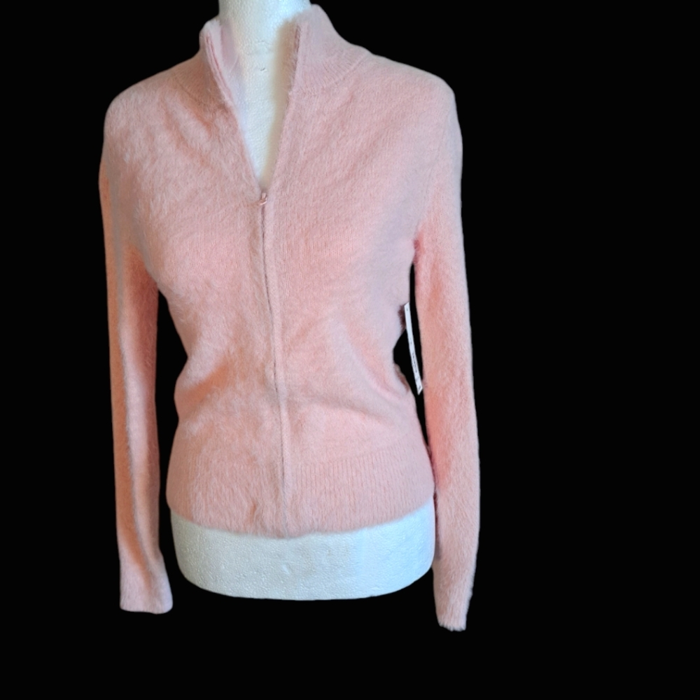 2 for 1 🎀🎀🎀BABY PINK FAUX LEATHER AND PINK ZIP UP CARDI COMBO! 🎀🎀🎀🎀 Sz SM - Picture 7 of 9